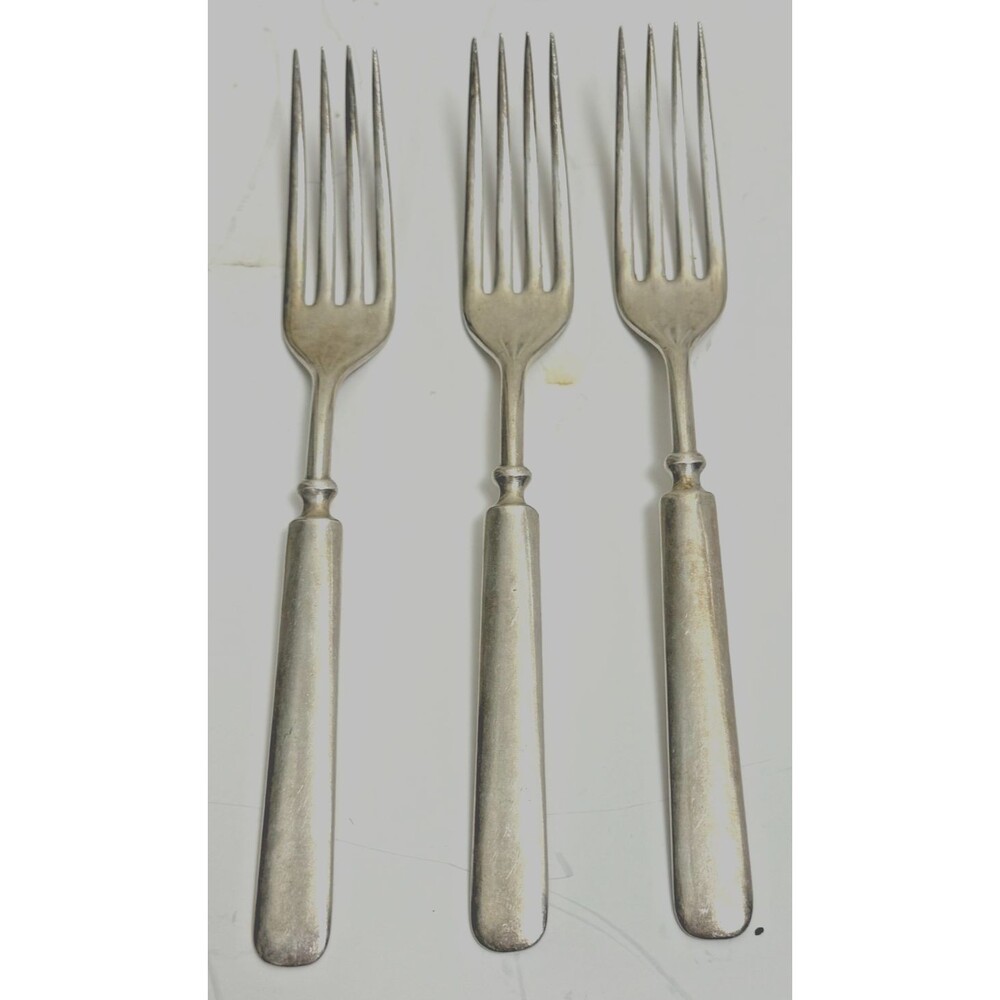 Wm. A Rogers Silver Plated Dinner Fork‎ Lot 3 Vintage 1900-50 Plain Flatware USA